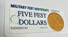  5 Dollars Military Mpc Fest Certificate - 2-digit Serial  18 2000 X 2009 Mpc
