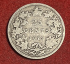 Canada 25 Cents 1872 H Silver Coin Km 5 T12221