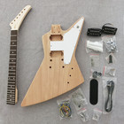 Diy Explorer Lp Guitar Kit Maple Neck Mahogany Body Bolt On Bone Nut 22fhh Picku