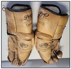 Vintage Tan Leather D r Sh25 Hockey Gloves