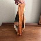 Vintage Folding Sewing Caddy Wood Fabric Knitting Magazine Basket
