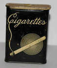 1930 s Vintage Art Deco Cigarettes Tin Black 3  Continental Can Co