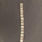 Beautiful Vintage  Micro Mosaic Floral Design Italian Bracelet  7 1 2  Long