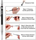 2 Piece Black Mechanical Pencil Set With Built In Sharpener And 12 Refills
