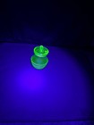 Vintage Uranium Green Depression Glass Vaseline Honey Jar W  Lid