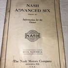 Nash Advanced Six 1925 Automobile Information For Owner Manual Original