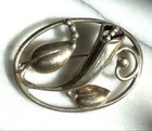 Modernist Handwrought 925 Sterling Silver Exotic Flower Brooch