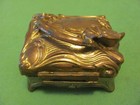Vintage Art Nouveau Jewelry Casket Footed Trinket Box  1049 
