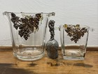 Arthur Court Vintage Large Ice Bucket Champagne Cooler Grape Design Set Of 3