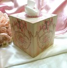 Shabby Chic Victorian Tissue Box Cover custom Design W french Theme pink Accents