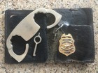 Vintage Thumbs Handcuffs With Key In Leather Wallet Made In Japan