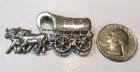 Vintage Sterling Silver By Jewelart Ox Oxen Steer   Covered Wagon Brooch Pin