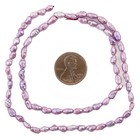 Lilac Purple Vintage Japanese Rice Pearl Beads 5mm Oval 16 Inch Strand