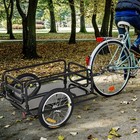 Aosom Bike Cargo Trailer For Hefty Loads With Foldable Black