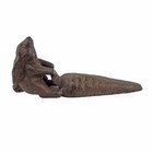Rabbit Pulling Carrot Figurine Doorstop Wedge Paperweight Rustic Cast Iron 5 