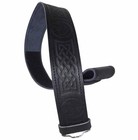 Scottish Leather Kilt Belt Highland Thistle Black Without Buckle Sizes S To 2xl