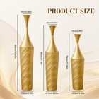 Gold Metal Floor Vase     Handcrafted Rustproof Iron Tall Decorative Vase Set Of 3