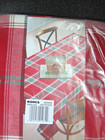 St  Nicholas Square Christmas Fabric Red Plaid Round 70  Tablecloth Nip