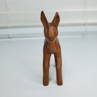 Hand Carved Wooden Horse Figurine Folk Art 3 5 Inch Equine Decor Rustic Brown