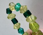 Antique Czech Bohemian Faceted Vaseline   Rare Green Russian Blue Trade Beads