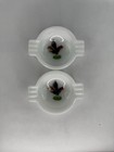 Vintage Rooster Milk Glass Ashtrays