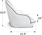 Leader Accessories Pontoon Captains Bucket Boat Seat  white black Piping 