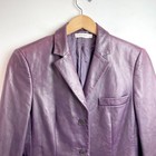 Vintage 90s Calvin Klein Collection Leather Blazer Sz S-m Minimalist Luxury