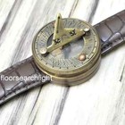 Antique Marine Sundial Compass Steampunk Maritime Vintage Brass Wrist Watch