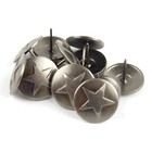 12 Round Star Leather Tacks Upholstery Framing Nails Antique Silver 1 1 8  Head