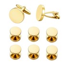 Cufflinks For Men And Tuxedo Shirt Studs Set With Gift Box Stainless Steel Cu   