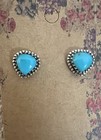 Kingman Turquoise Sterling Stud Teardrop Southwestern Earrings 4 4 Gm Quality
