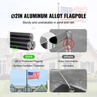 25ft Telescopic Flagpole Kit Heavy Duty Aluminum Flag Pole American Black