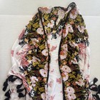 Free People Long Sleeve Black Floral Tassel Cocoon Cover Up Kimono Boho Duster