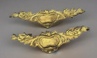 19th Antique Grand Pair French Ormolu Dore Bronze Baroque Doorway Entry Pediment