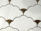 S66 White gold Marble Wave Mosaic Tile Kitchen Bathroom Polished  7 Sheets