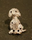 Vintage Napier Rhinestone Dalmatian Dog Brooch Silver Lapel Pin Jewelry