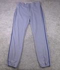 Majestic Authentic Game Worn Pants 34x31 Away Gray Blue Stripe Baseball Team Guc