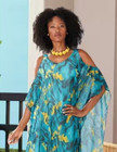 Size Xl Ashro Teal Yellow Spring Summer Vacation Party Adesida Overlay Dress