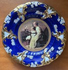 Royal Vienna Style Cobalt Blue Portrait Cabinet Plate 12  Gold Gilt Floral