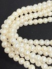 2 0mm Hole White Fresh Water Pearl Off Round Shape Beads Size 8-9mm 8   Strd