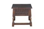 Antique English Jacobean Style Oak Carved Joint Stool Side End Table 18 