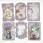 Vintage Style Lavender Floral Paper Sheets Junk Journal Collage Scrapbooking