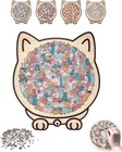 135-piece Morandi-colored Cat Shaped Wooden Jigsaw Puzzle Educational Games Usa