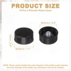 16 Pcs Phenolic Resin Cover  24mm Poly Seal Screw Caps  Black