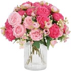 4 Bundles Artificial Peony Flower Silk Fake Flowers Bulk For Home Wedding Decor
