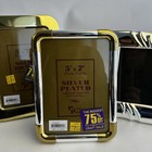 Vintage Assorted Lot Of 3 Small Picture Frames Brass Gold Silver 5x7 3x5 Etc