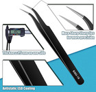 10pcs Precision Tweezers Set Anti-static Stainless Steel For Electronics Craft D