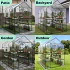 Large 56x85x76in Portable Greenhouse With Shelves  Pe Cover Outdoor Garden Use