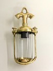 Nautical Solid Brass Hook Light Pendant Home Decor Glass Cylinder Chain Lamp