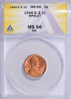 Ms-66 Rb    Cherrypickers   Error variety  1946-s s Lincoln Cent Rpm-27 Anacs